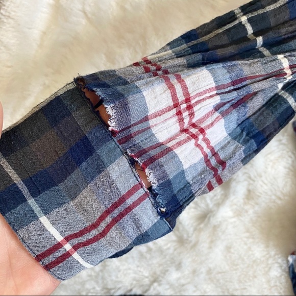 MADEWELL Collarless Plaid Popover Top - Picture 3 of 5